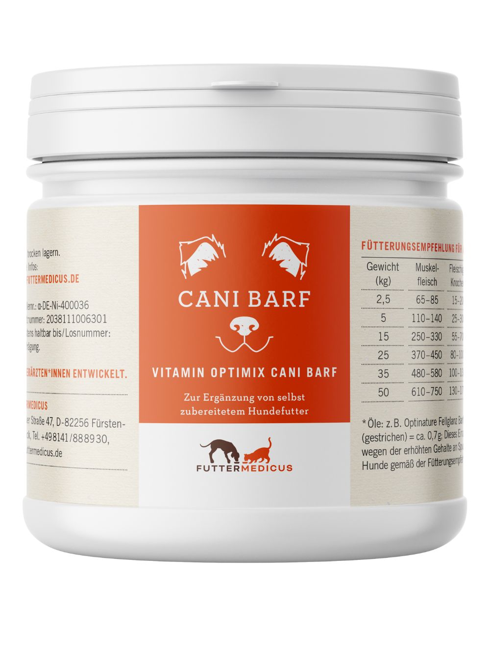 Vitamin Optimix Cani BARF Ergänzungsfuttermittel für Hunde bei Futter24