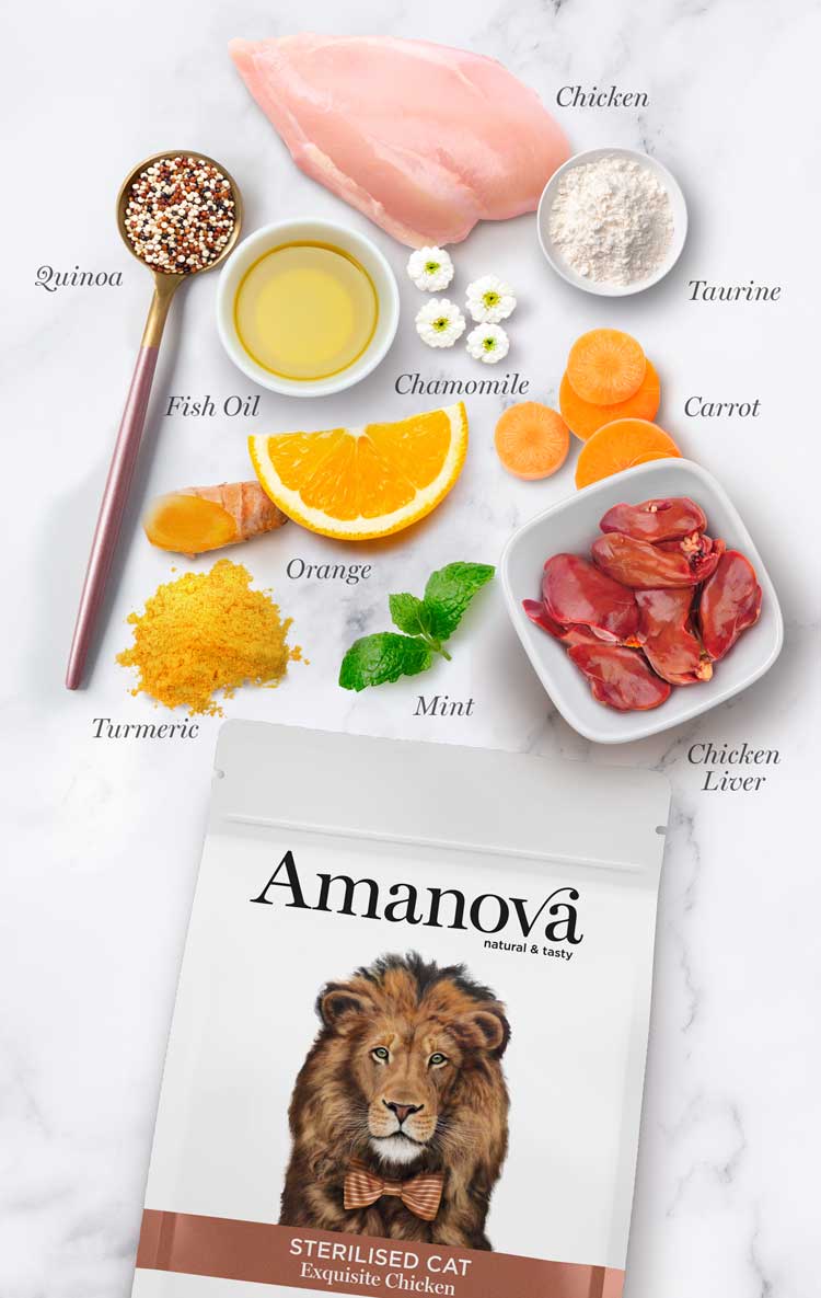 Amanova Adult Sterilised Exquisite Chicken Katzenfutter mit Huhn bei Futter24
