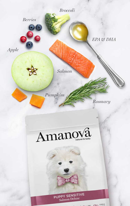 Amanova Puppy Sensitive Salmon Deluxe Welpenfutter mit Lachs bei Futter24