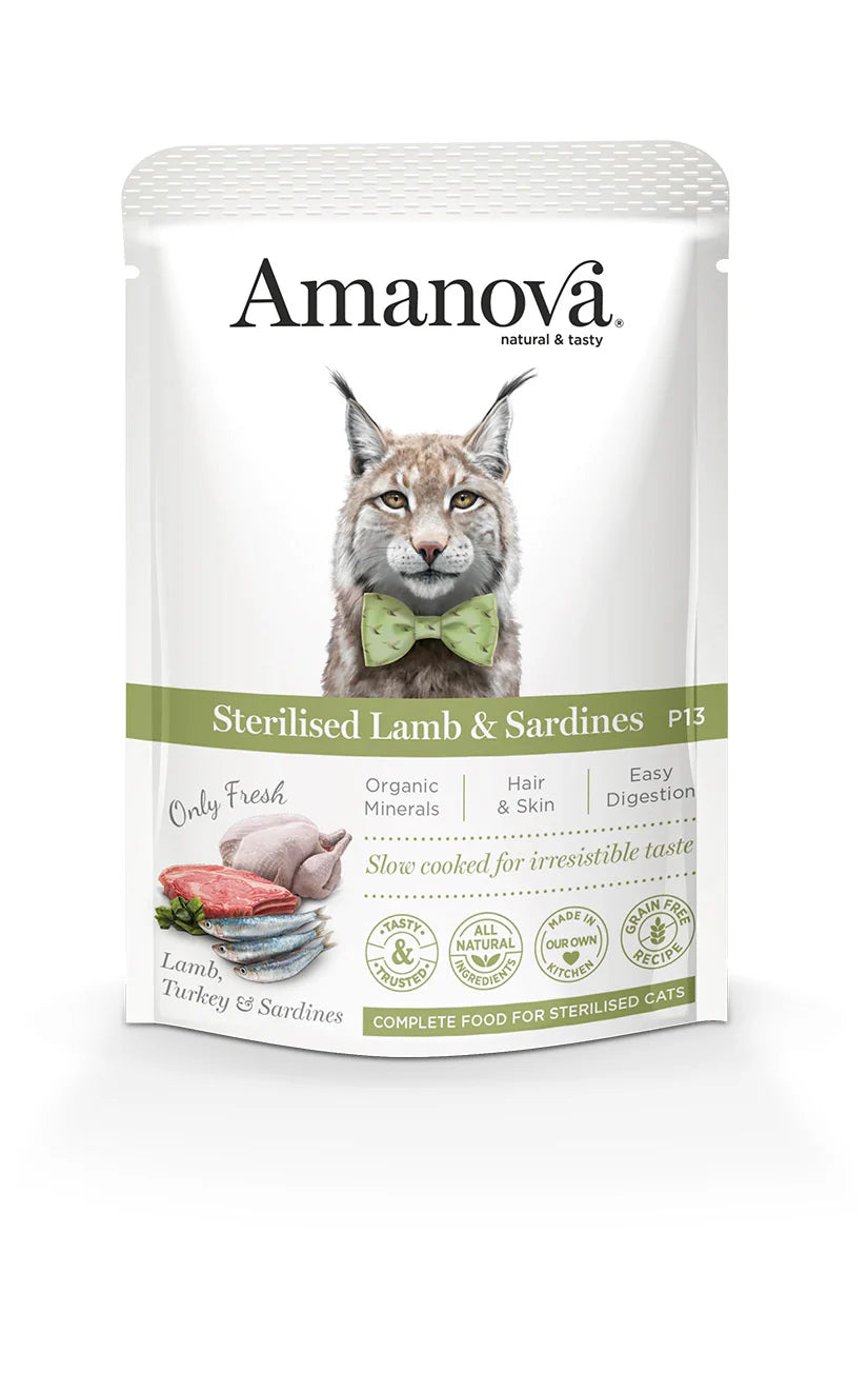 Amanova Adult Sterilised Lamb und Sardines Katzen-Nassfutter bei Futter24