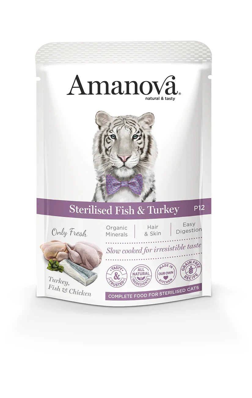 Amanova Adult Sterilised Fish und Turkey Katzen-Nassfutter bei Futter24