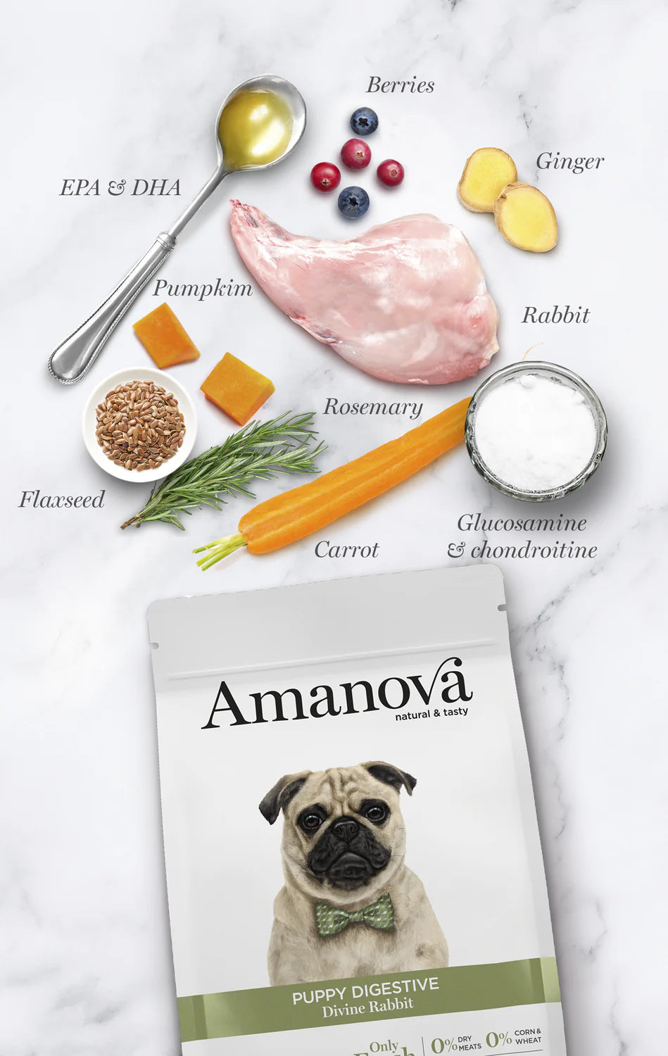 Amanova Puppy Digestive Divine Rabbit Welpenfutter mit Kaninchen bei Futter24