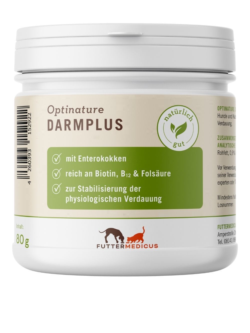 Optinature DarmPlus 80g bei Futter24