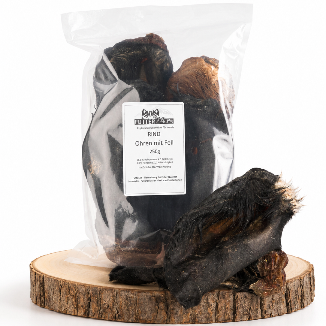Futter24 Rind Ohren mit Fell natürlicher Hundesnack bei Futter24
