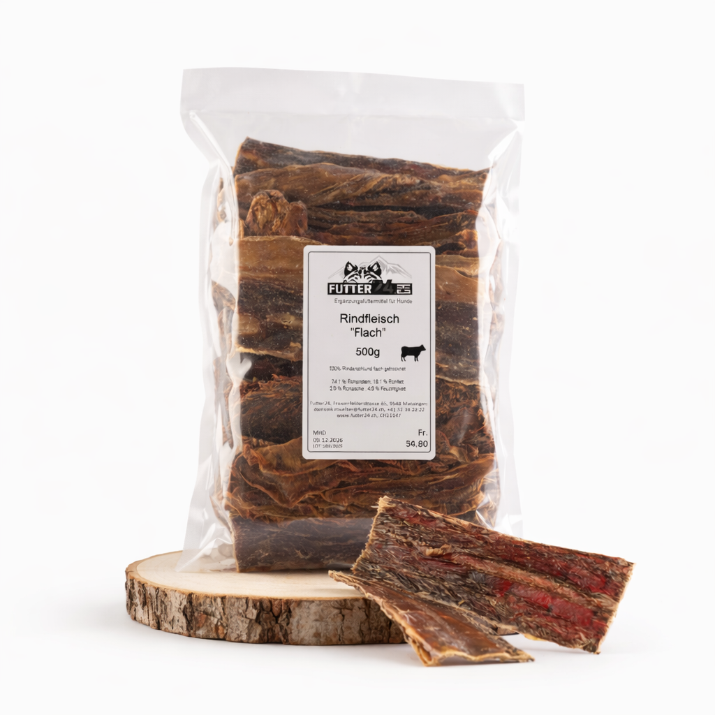 Futter24 Rindfleisch flach natürlicher Hundesnack bei Futter24