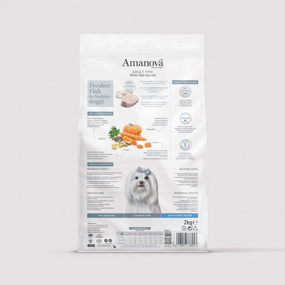 Amanova Adult Mini White Hair Hundefutter mit Fisch bei Futter24