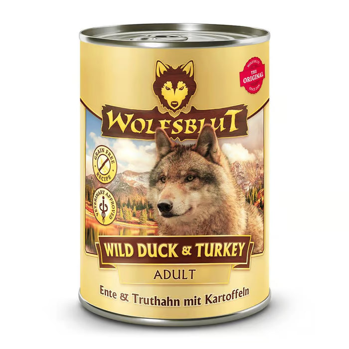 Wolfsblut Adult Wild Duck & Turkey Nassfutter - Ente, Truthahn & Kartoffeln 395g