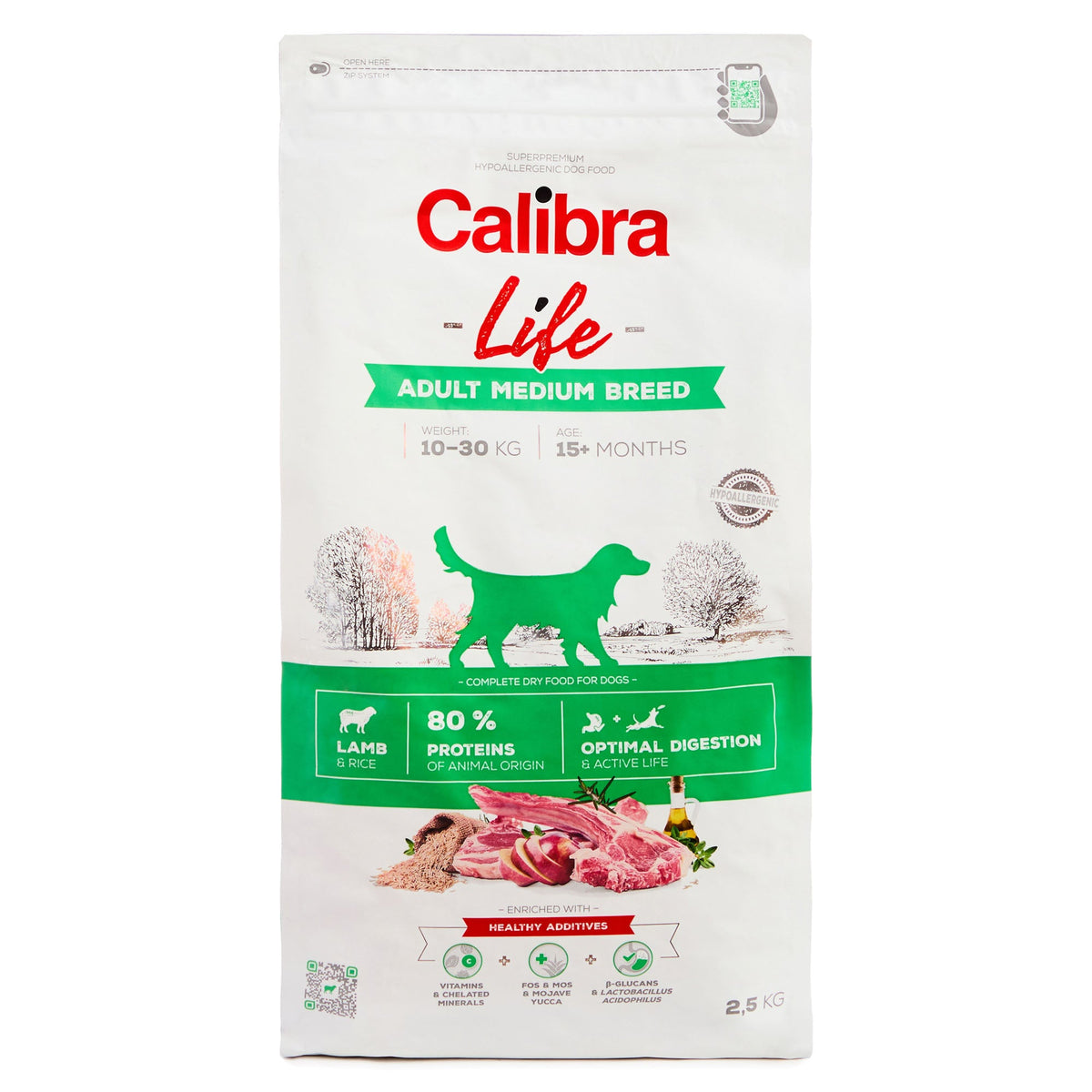 Calibra Life Adult Medium Breed Lamm, Originalverpackung 2,5 kg