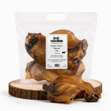 Futter24 Rinder Ohren Deluxe 5Stk Produktbild im Holz-Stil