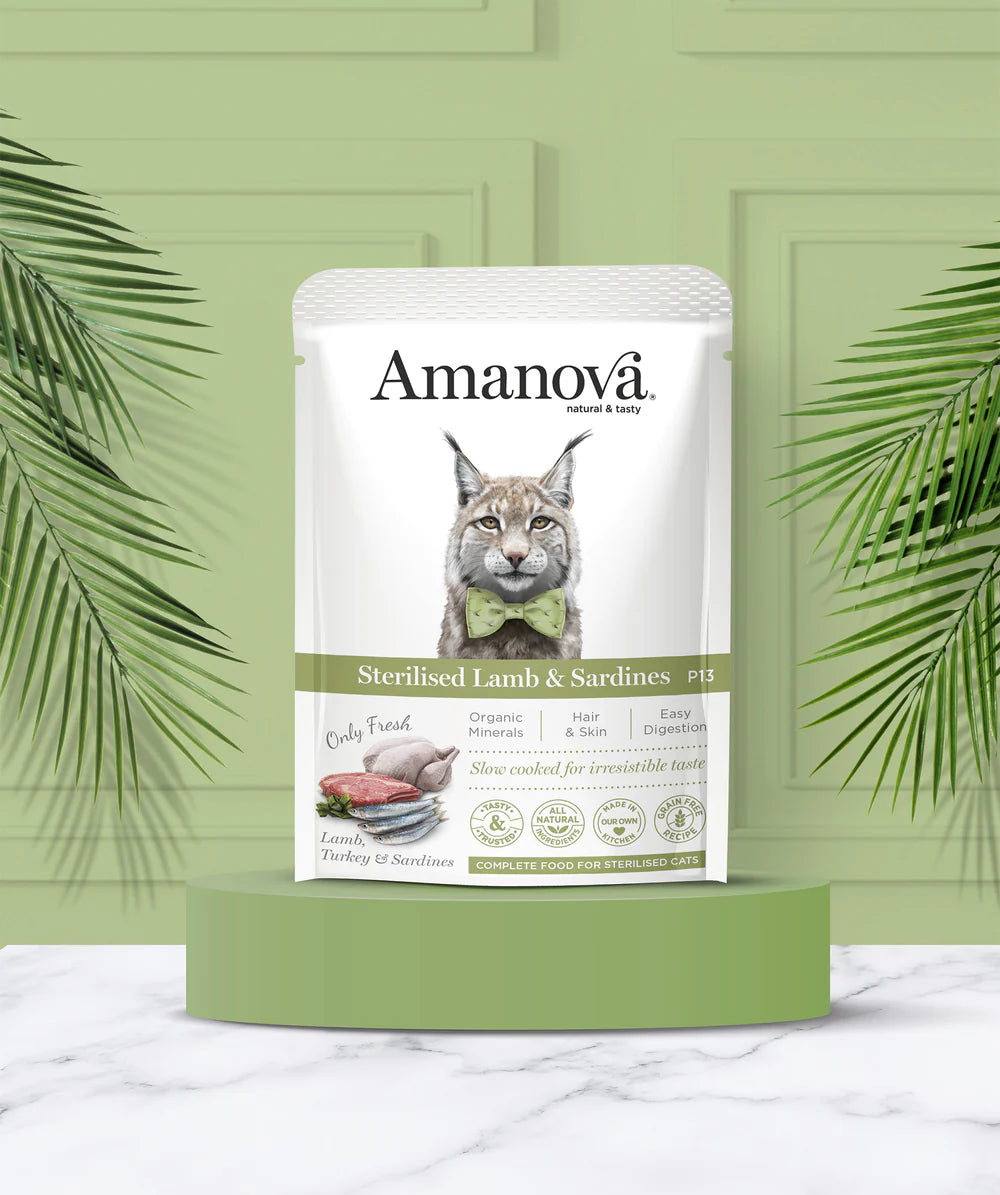 Amanova Adult Sterilised Lamb und Sardines Katzen-Nassfutter bei Futter24