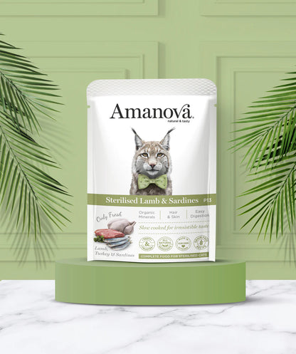 Amanova Adult Sterilised Lamb und Sardines Katzen-Nassfutter bei Futter24