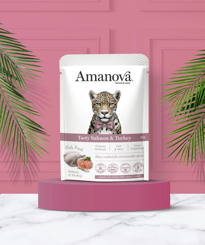Amanova Tasty Salmon und Turkey Katzen-Nassfutter mit Lachs und Truthahn bei Futter24