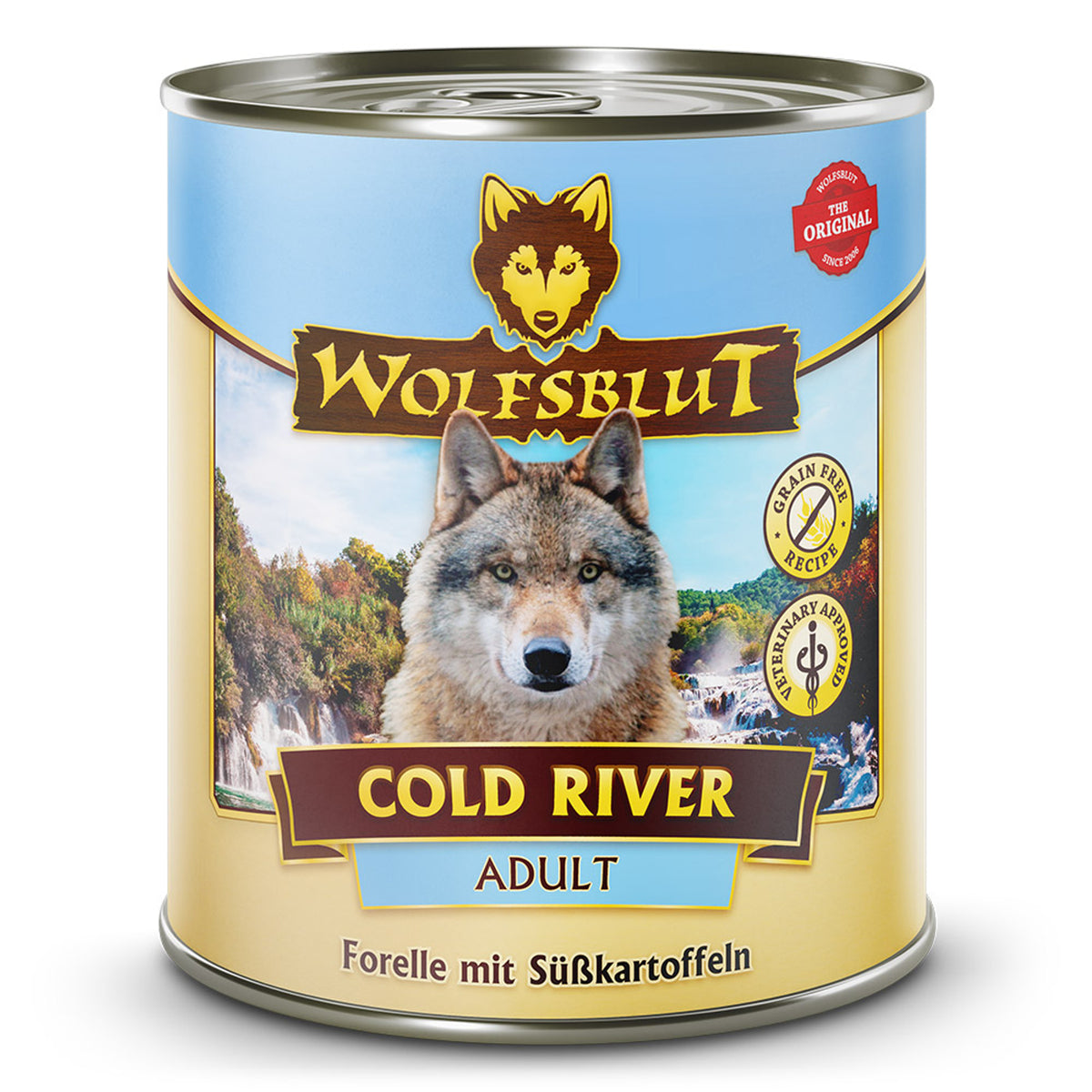 Wolfsblut Adult Cold River Nassfutter – Forelle mit Süsskartoffeln 800 g – Originalverpackung