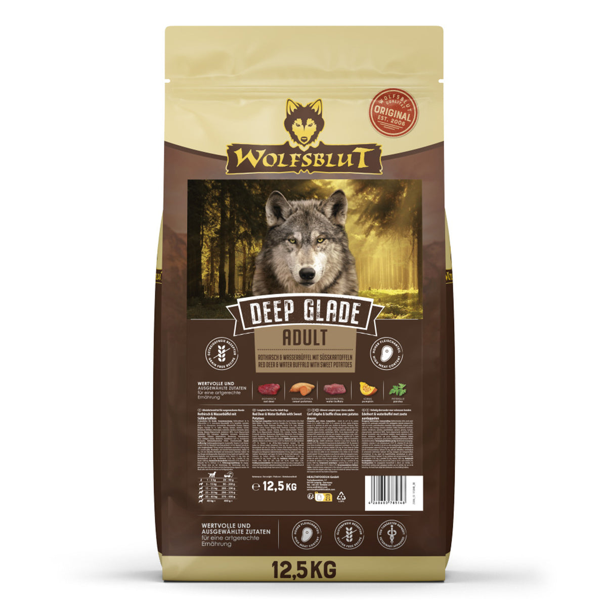 Wolfsblut Adult Deep Glade – Rothirsch & Wasserbüffel mit Süsskartoffeln – Originalverpackung