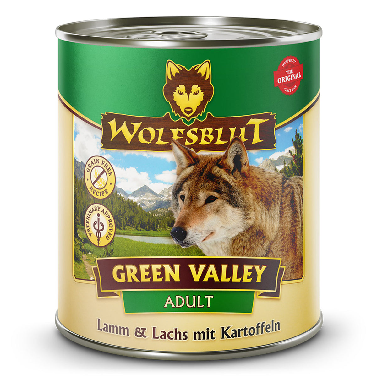 Wolfsblut Adult Green Valley Nassfutter – Lamm & Lachs mit Kartoffeln 800 g – Originalverpackung