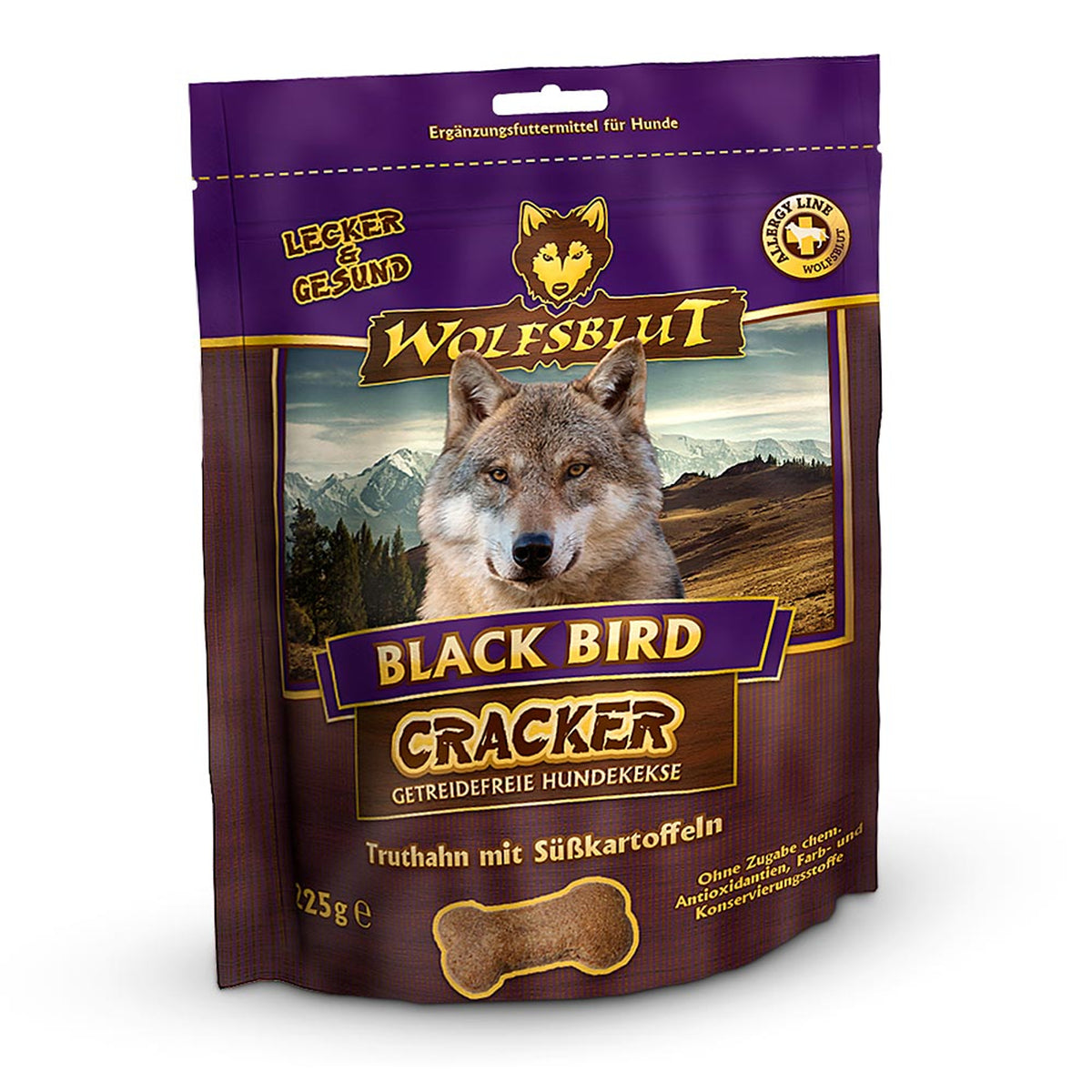 Wolfsblut Black Bird Cracker – Truthahn mit Süsskartoffeln 225 g – Originalverpackung