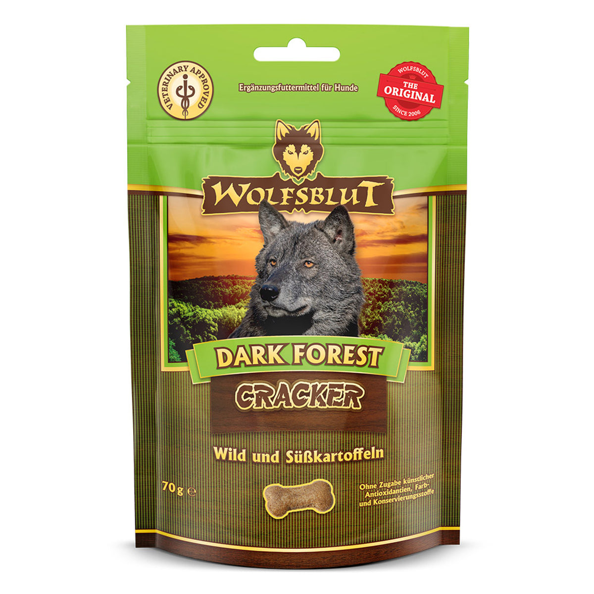 Wolfsblut Dark Forest Cracker – Wild mit Süsskartoffeln 70 g – Originalverpackung