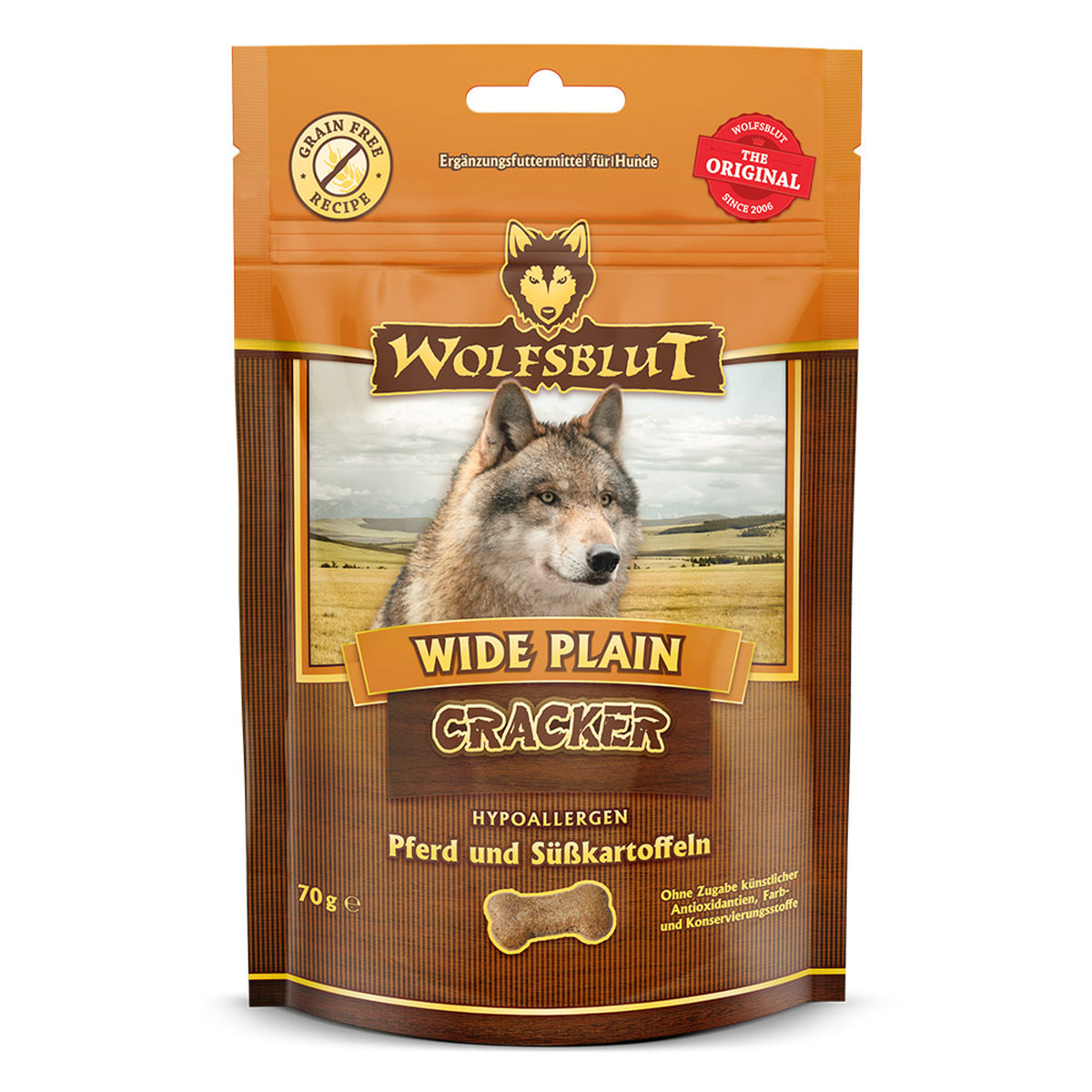 Wolfsblut Wide Plain Cracker – Pferd mit Süsskartoffeln 70 g – Originalverpackung
