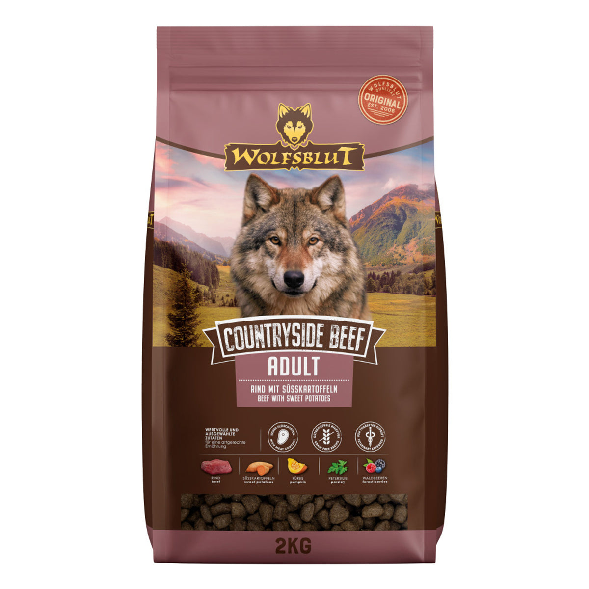 Wolfsblut Adult Countryside Beef – Rind mit Süsskartoffeln – Originalverpackung 2kg