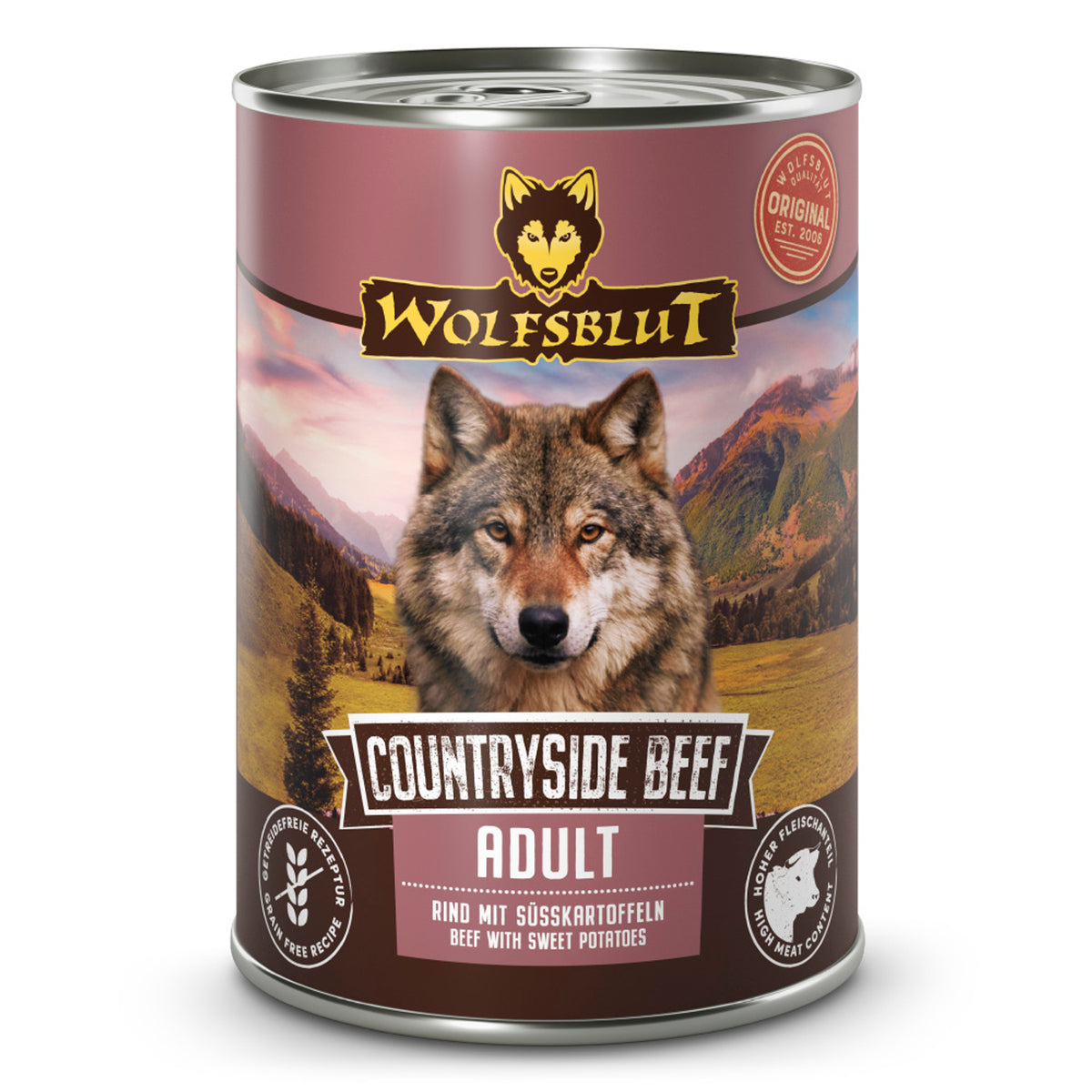 Wolfsblut Adult Countryside Beef Nassfutter – Rind mit Süsskartoffeln 395 g – Originalverpackung