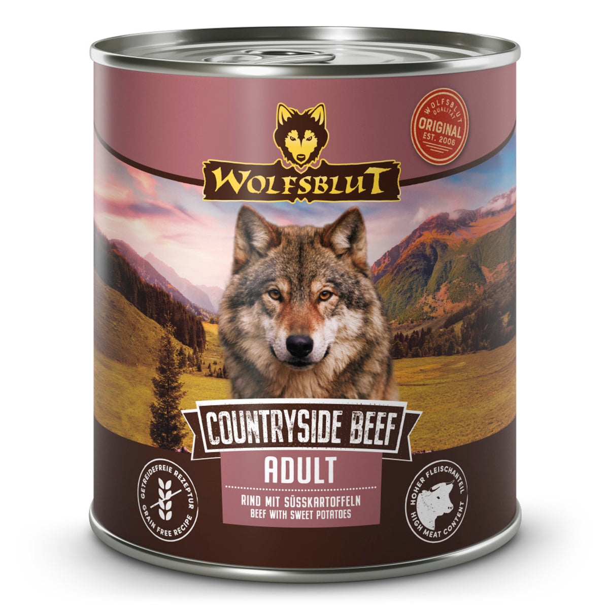 Wolfsblut Adult Countryside Beef Nassfutter – Rind mit Süsskartoffeln 800 g – Originalverpackung
