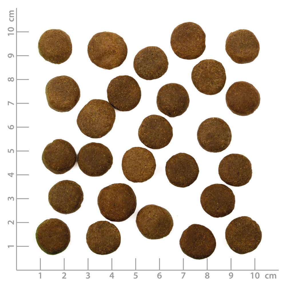 Wolfsblut VetLine Hypoallergenic Hydrolysiertes Huhn – Kroketten mit Massstab