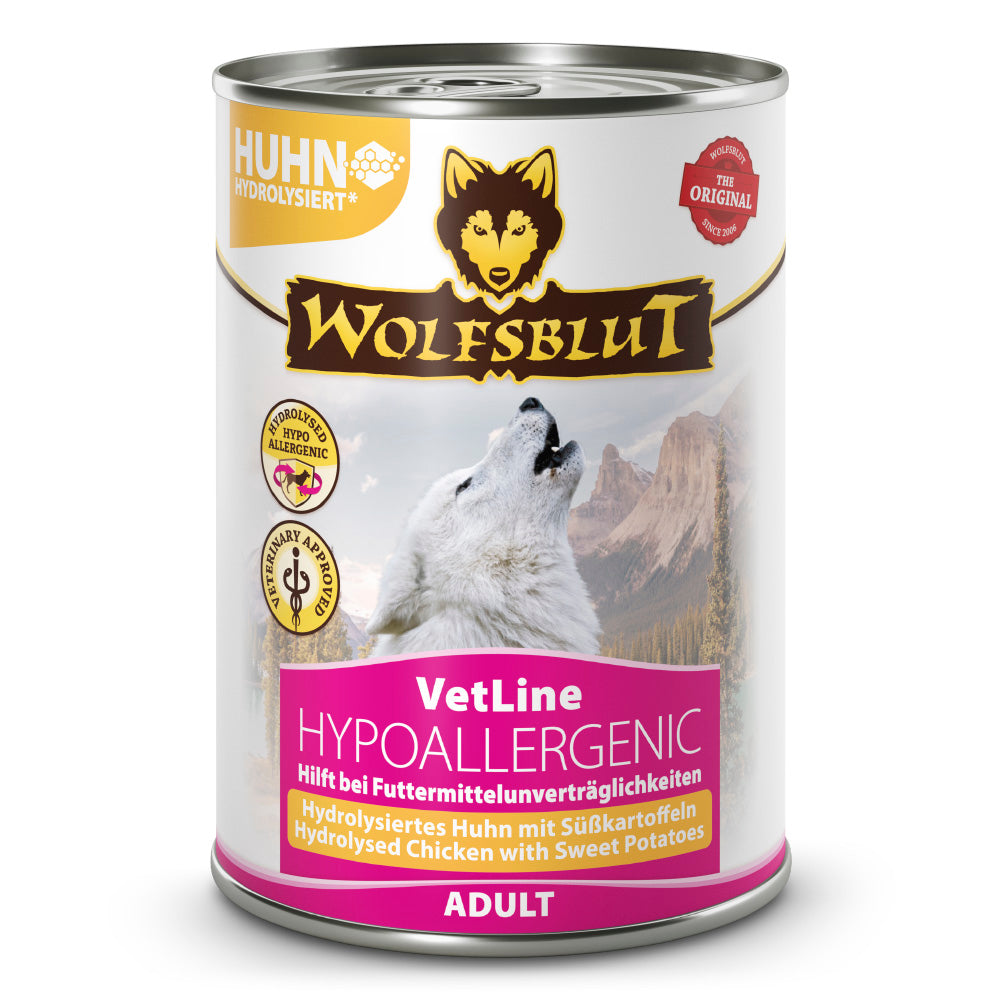 Wolfsblut VetLine Hypoallergenic Hydrolysiertes Huhn Nassfutter 395g – Verpackung